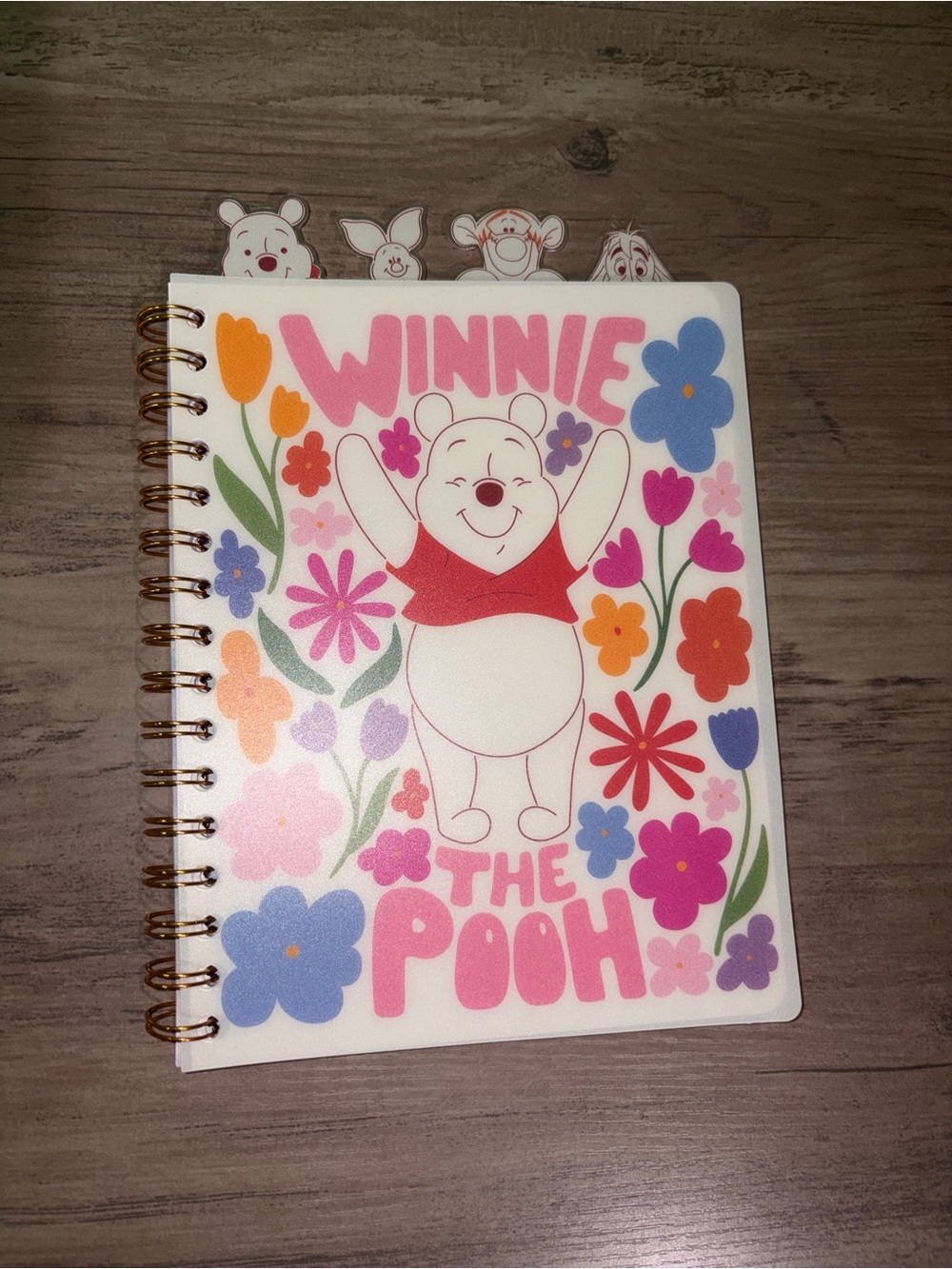 🆕💜 Disney Winnie the Pooh Floral Tabbed Spiral Notebook Journal